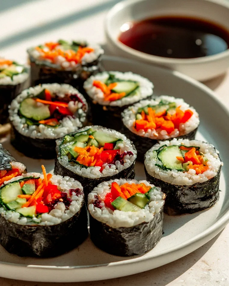 Vegetarische Sushi Wraps mit Gurke, Karotte & Paprika Rezept – Schritt 1