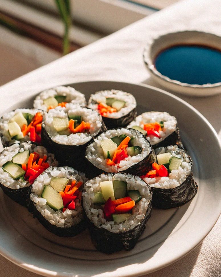 Vegetarische Sushi Wraps mit Gurke, Karotte & Paprika Rezept – Schritt 2