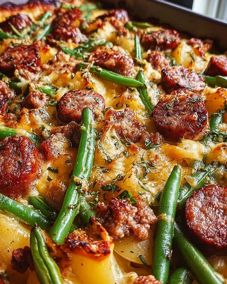 Wurst Bohne Kartoffel Auflauf