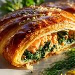 Zarte Spinat-Lachs-Croissantrolle