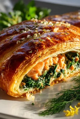 Zarte Spinat-Lachs-Croissantrolle